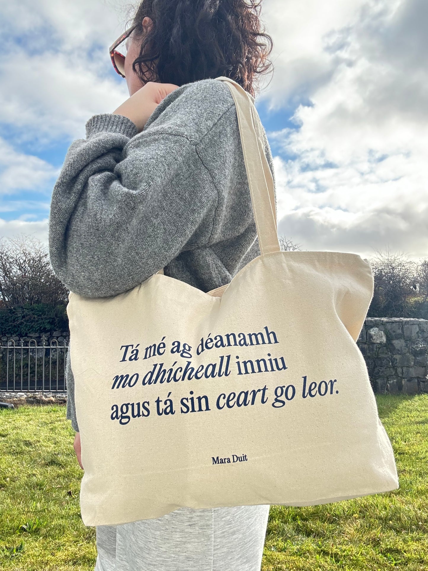 Déanamh mo dhícheall (Doing my best) | Heavyweight Cotton Tote with Zip
