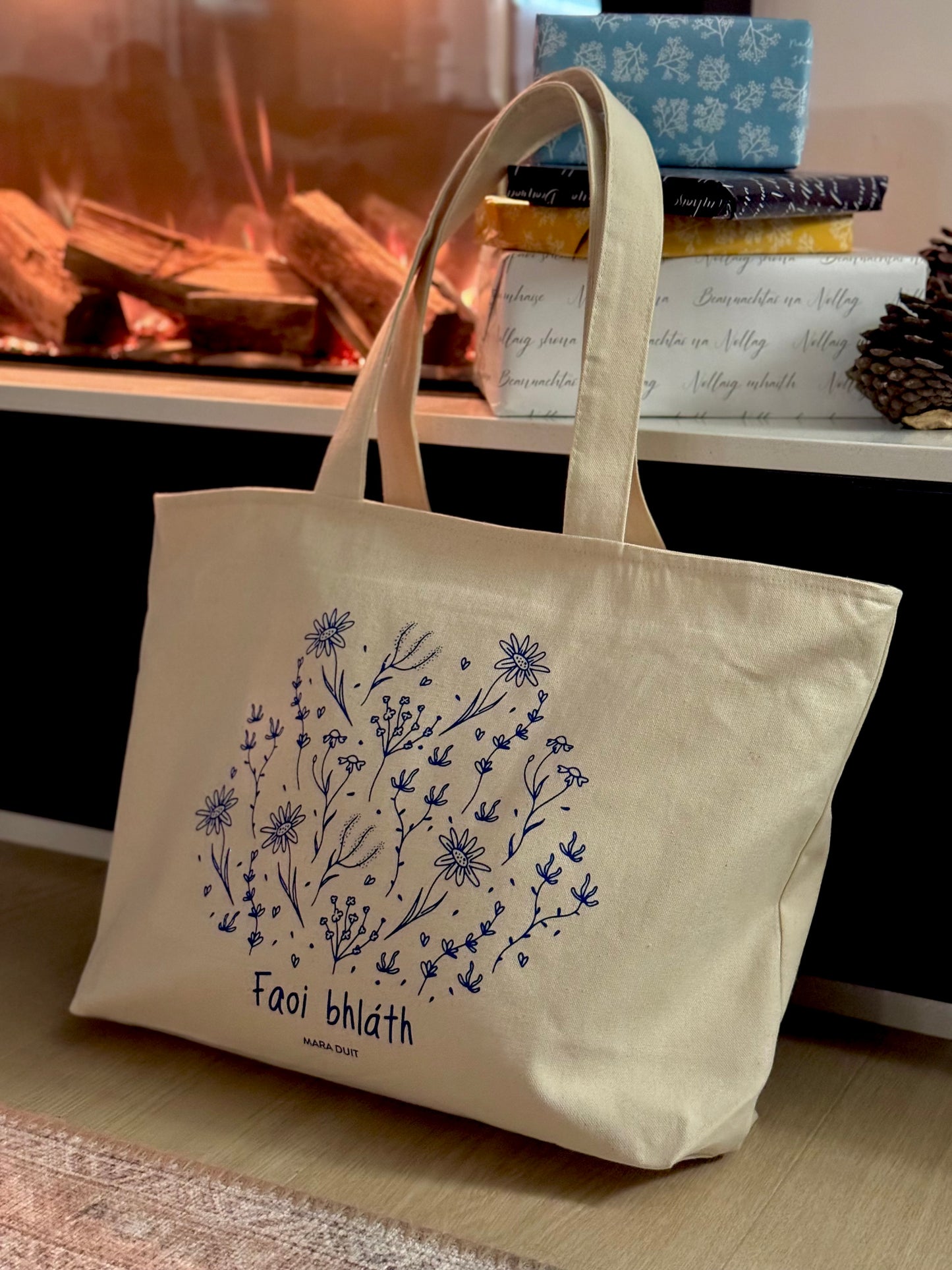 Faoi Bhláth - In Bloom | LARGE Heavyweight Cotton Tote with Zip