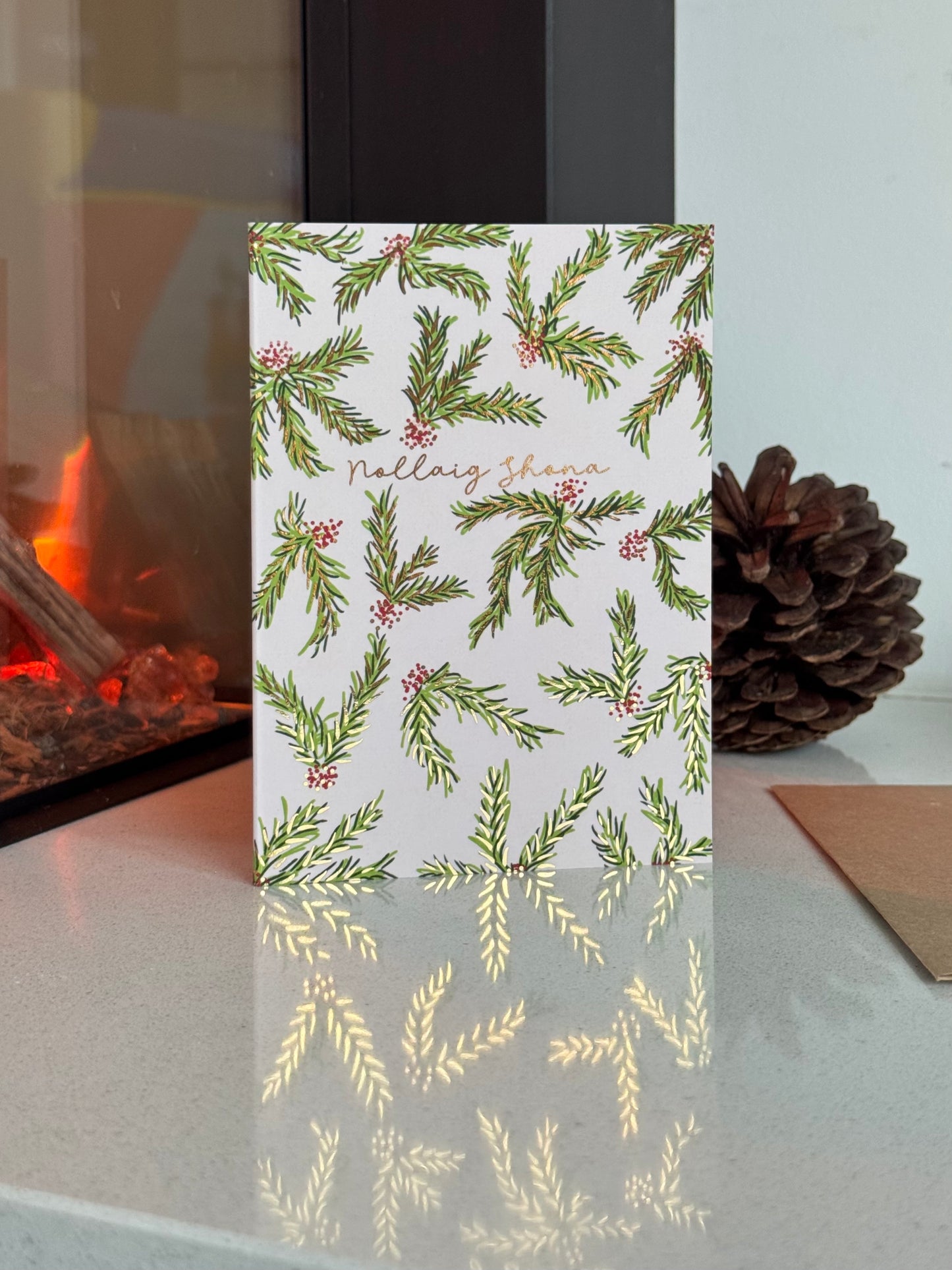 Cártaí Nollag - Multipacks - Foiled Christmas Cards as Gaeilge