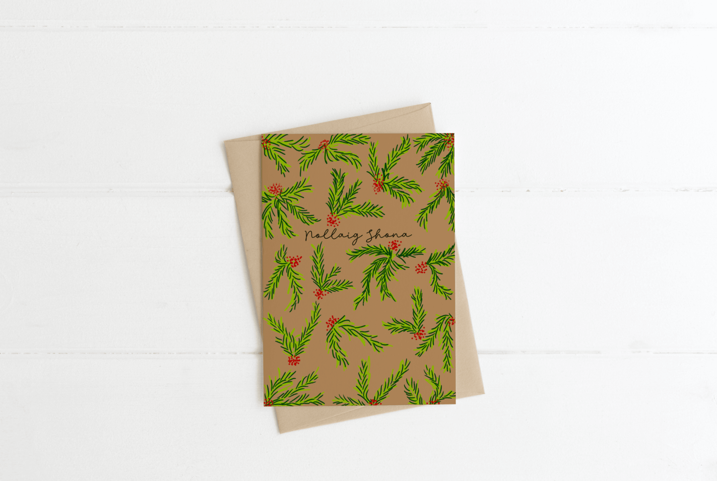 Cártaí Nollag - Christmas Card as Gaeilge (Cuileann | Holly)