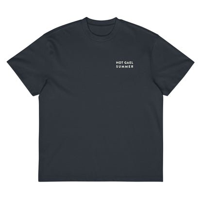 Slate t-shirt with 'HOT GAEL SUMMER' text on a white background