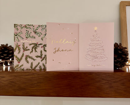 Cártaí Nollag - Multipacks - Foiled Christmas Cards as Gaeilge