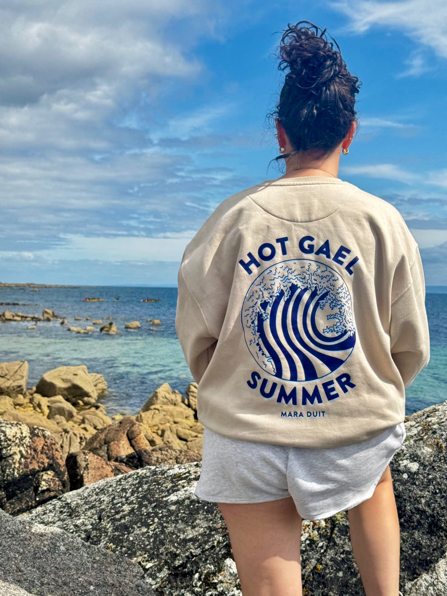 Beige/Blue Hot Gael Summer Unisex Sweatshirt
