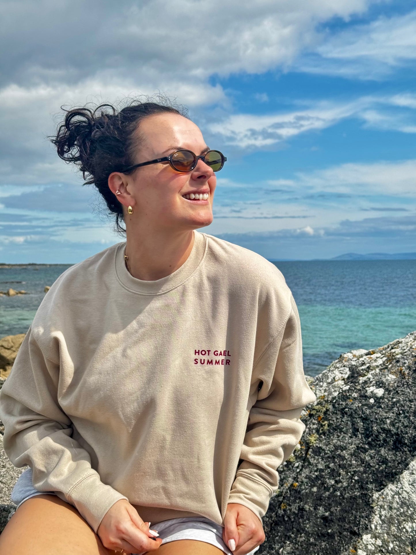 Beige/Burgundy Hot Gael Summer Unisex Sweatshirt