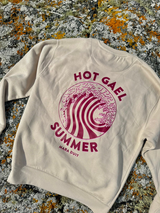 Beige/Burgundy Hot Gael Summer Unisex Sweatshirt