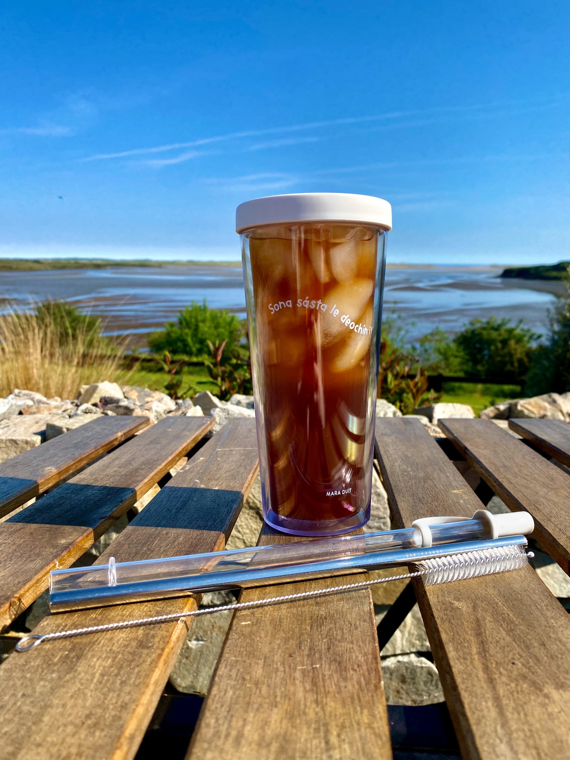 Mara Duit Reusable Iced Coffee Cup with choice of straw