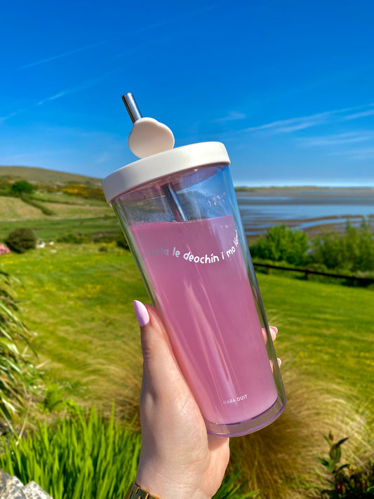 Sona Sásta - Cupa Fuar - 16oz / 500ml Reusable Iced Coffee Cup as Gaeilge