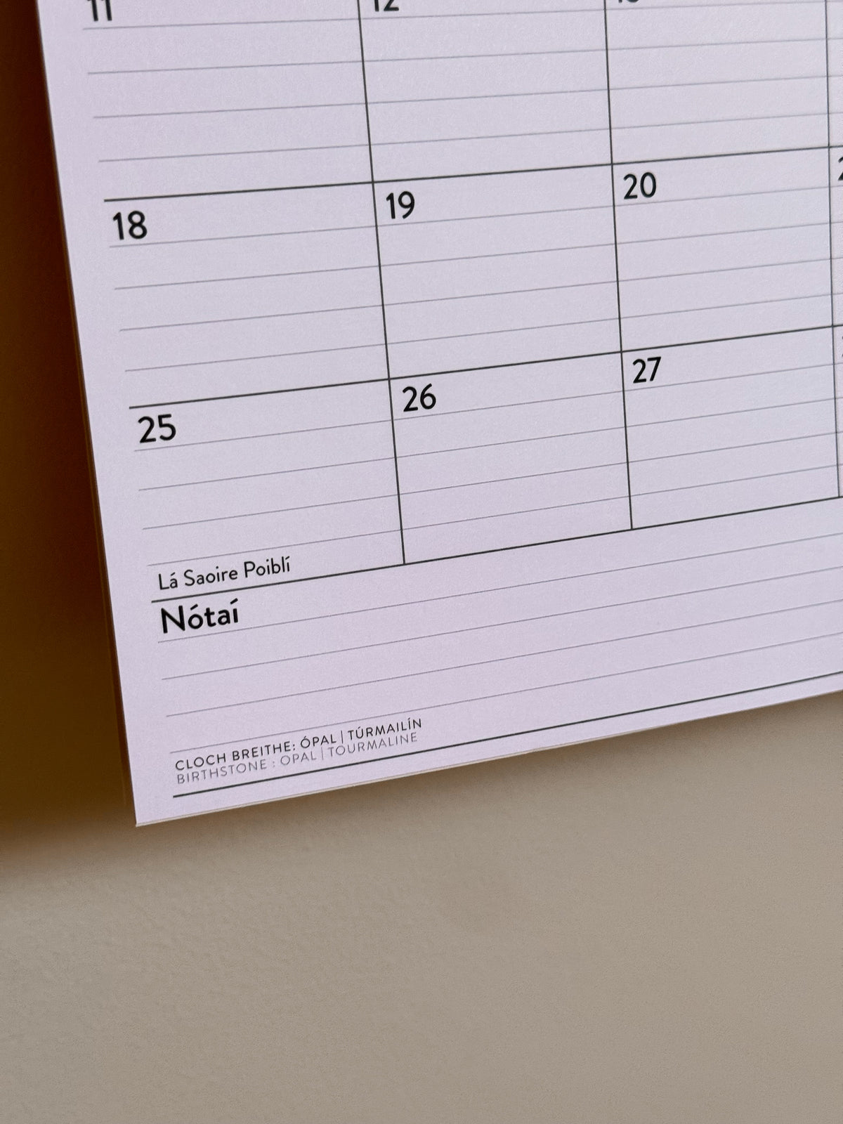 Féilire 2027 - Positive Affirmations Calendar as Gaeilge