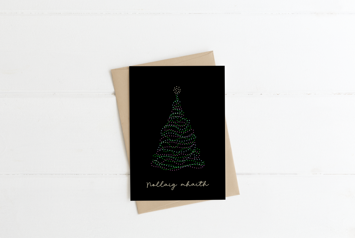 Cárta Nollaig Mhaith - Happy Christmas Card as Gaeilge (Crann | Tree)