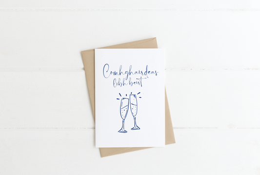 Comhghairdeas libh beirt - Engagement/Wedding Card as Gaeilge