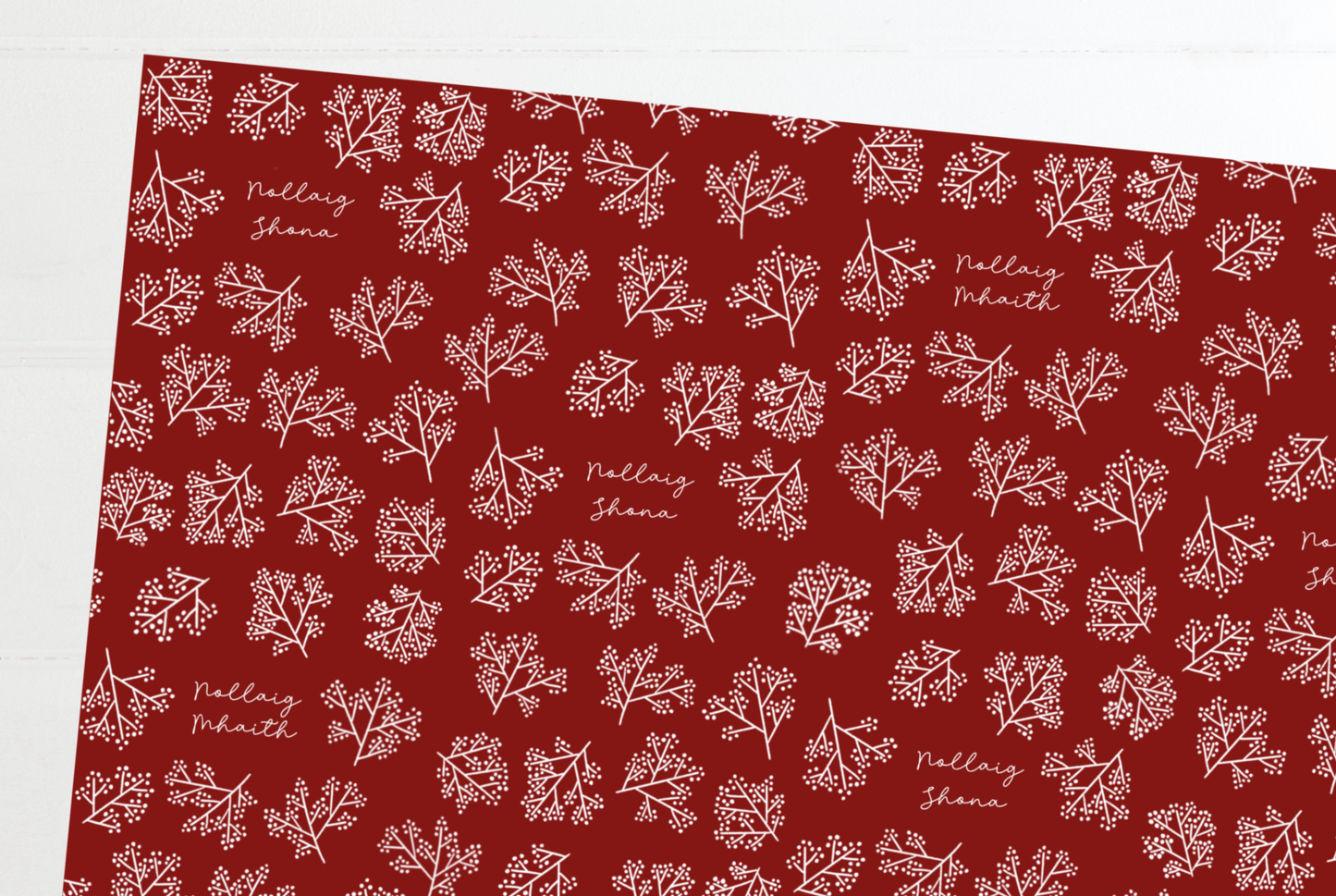 Christmas wrapping paper as Gaeilge - Irish christmas wrapping - beannachtaí na Nollag - Nollaig shona Mara Duit